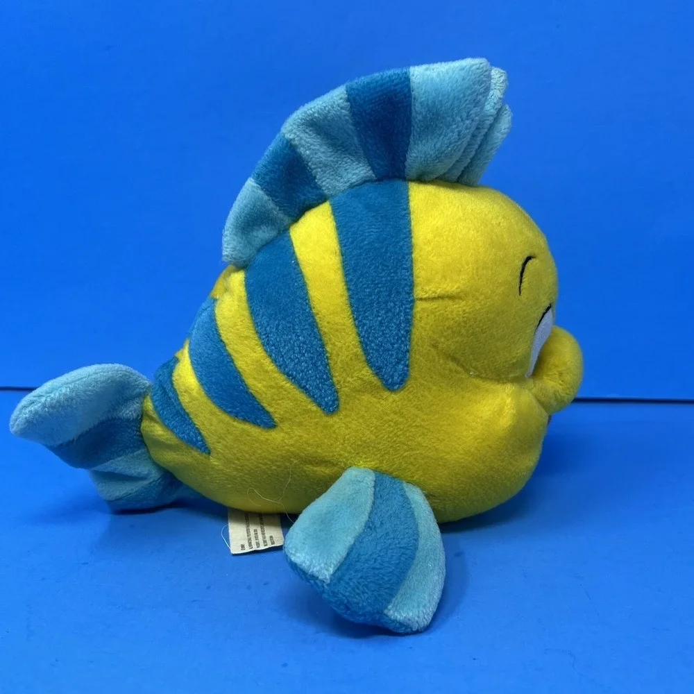 Vintage Little Mermaid Flounder Stuffed Plush Toy Walt Disney World Disneyland